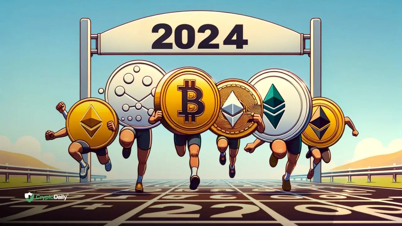 An intricate blockchain network, highlighting the foundational technology behind the evolving cryptocurrency landscape in 2024.