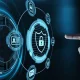 Cybersecurity expert monitoring network security on a computer screen