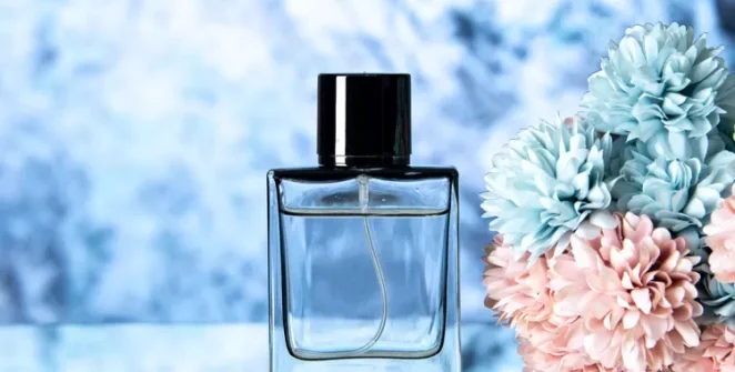A delicate glass bottle of elegant perfume rests on a vintage vanity, its translucent liquid catching the soft light, symbolizing the timeless sophistication and allure of classic scents.