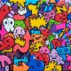 A colorful doodle painting displayed on a digital tablet, showcasing the fusion of traditional doodling with modern digital art techniques, illustrating the versatility and creative potential of the medium.
