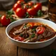 A comforting bowl of beef stew, perfect for a cozy night in.