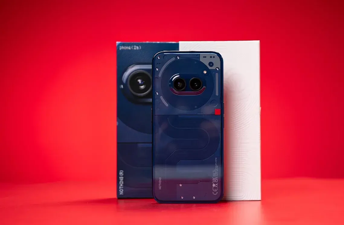 Nothing Phone (2a) front view displaying its 6.7-inch LTPO OLED screen with adaptive 120Hz refresh rate