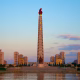 Juche Tower standing tall in Pyongyang, symbolizing North Korea's philosophy of self-reliance.