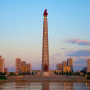 Juche Tower standing tall in Pyongyang, symbolizing North Korea's philosophy of self-reliance.