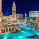 Ornate architecture and design of The Venetian Resort lobby.