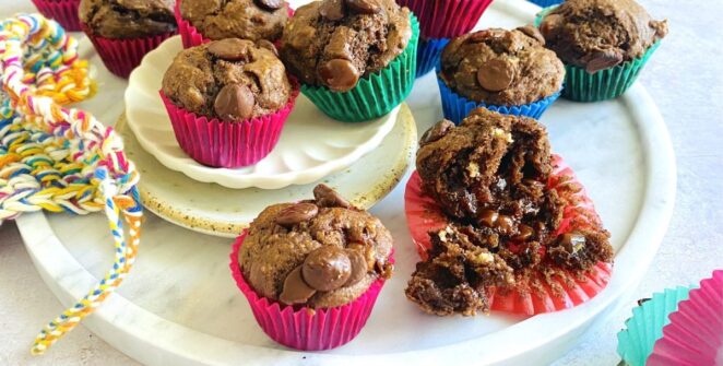 Sepiring Milo muffin moist dengan tekstur lembut dan topping choco chips yang menggoda